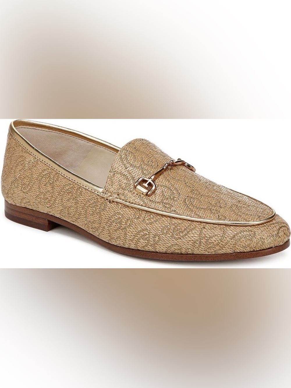 SAM EDELMAN WOMEN'S LORAINE LOAFER TAN - GOLD SE RAFFIA